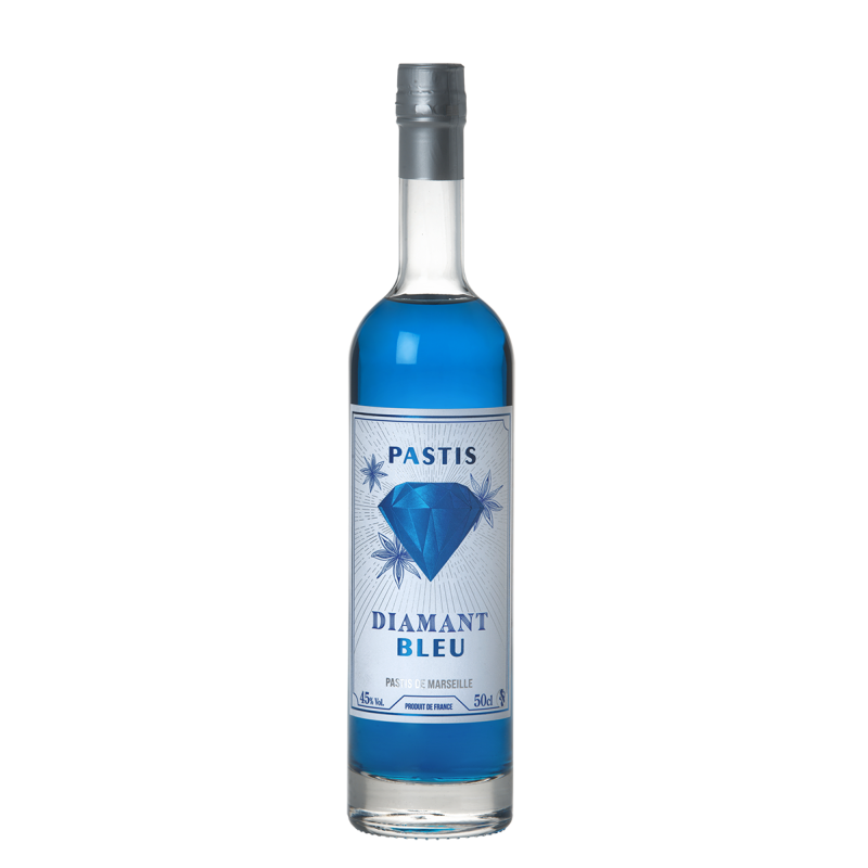 Pastis Diamant Bleu - Saveurs Provençales et robe bleue azur