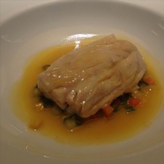  Bar of line confit with pastis HB Minestrone of vegetables of winter