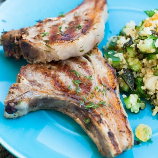 Marinated lamb chops with thyme and Pastis HB - Recipe by Réjane Candela