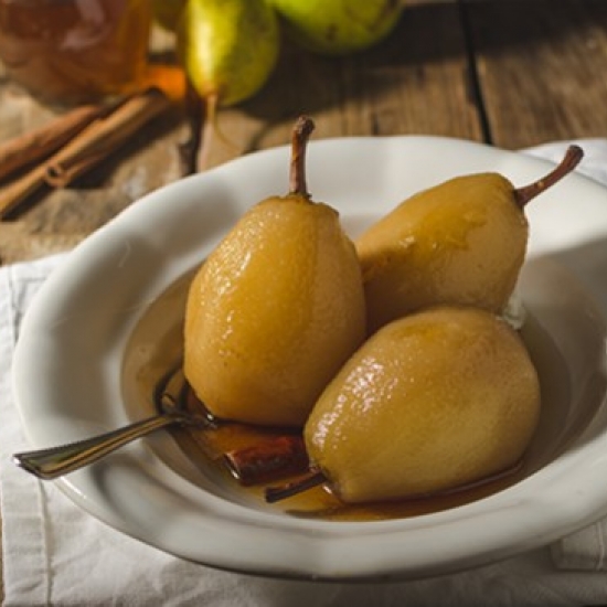 Poached pears with badiane and pastis Henri Bardouin