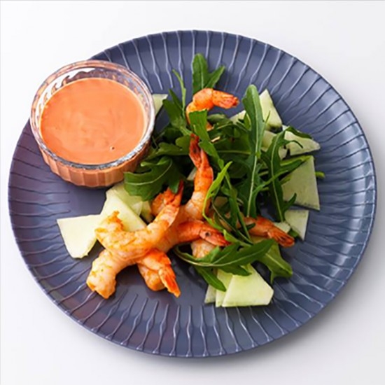 Shrimp salad with RinQuinQuin melon sauce