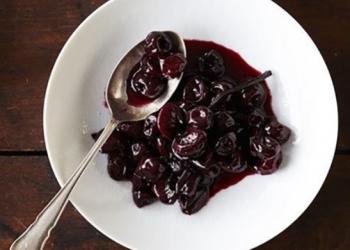 Cherries sauteed in olive oil and Farigoule