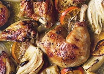 Roast chicken in clementines and in the Pastis Henri Bardouin