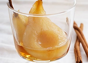 Pears poached with RinQuinQuin